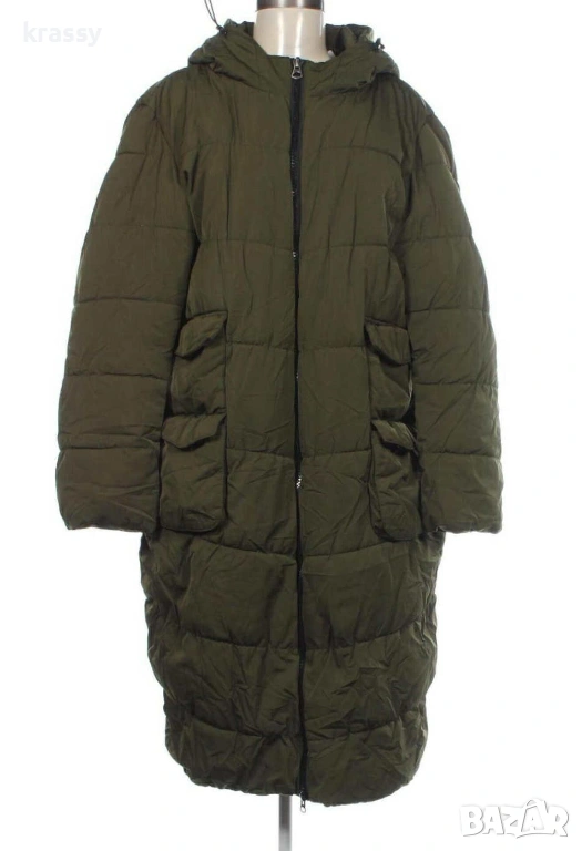 Страхотно голямо дълго дамско яке с качулка (размер 2ХЛ), снимка 1