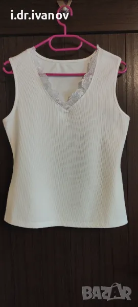 нов бял потник с дантела , снимка 1
