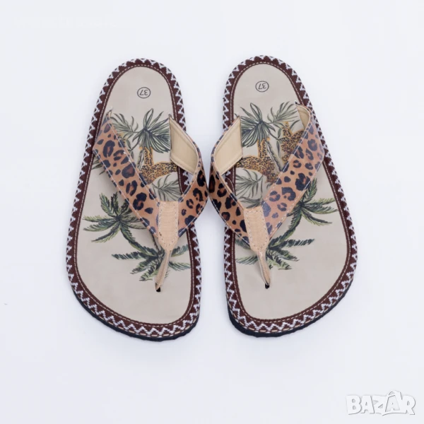 Цветни дамски чехли за плаж тип джапанки | Марка Tuasolea, снимка 1