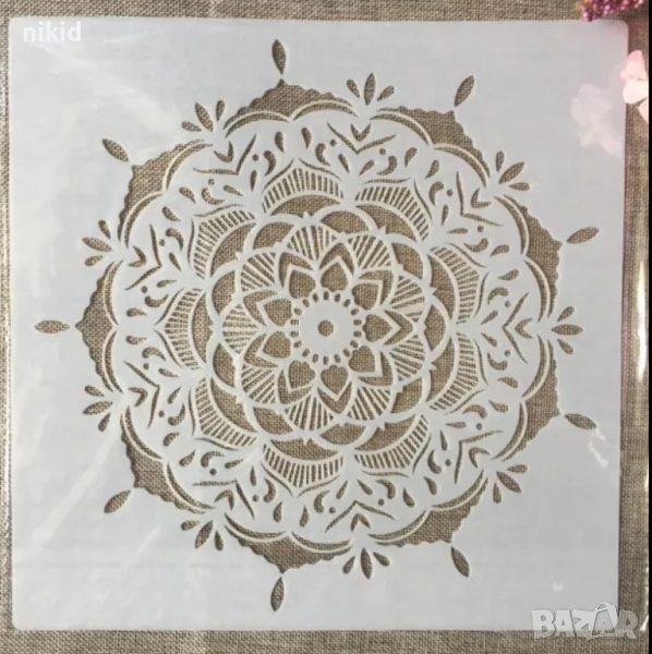 30*30 см # 13 Мандала стенсил шаблон за декор торта мебел стена с боя плат и др арт scrapbooking, снимка 1