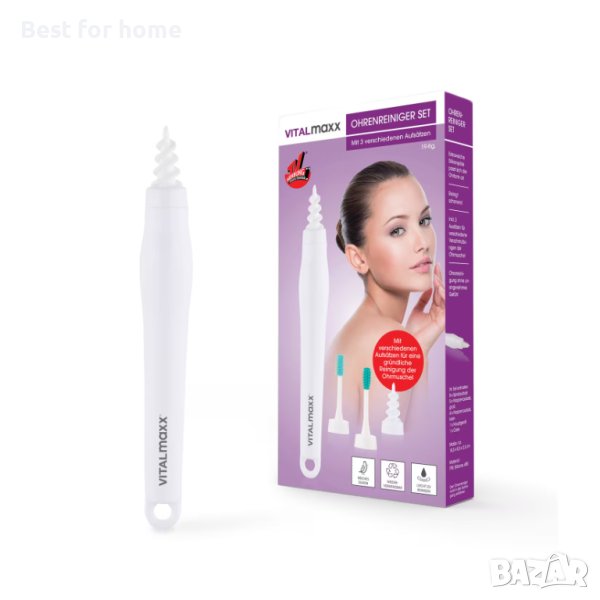 VITALmaxx Уред за почистване на уши 19 бр. бяло, снимка 1