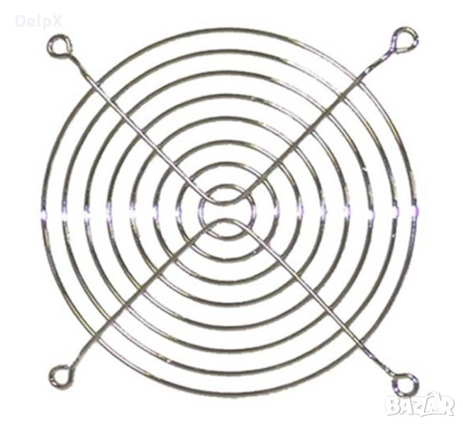 Решетка за вентилатор, метална, сребриста, 92x92mm, снимка 1