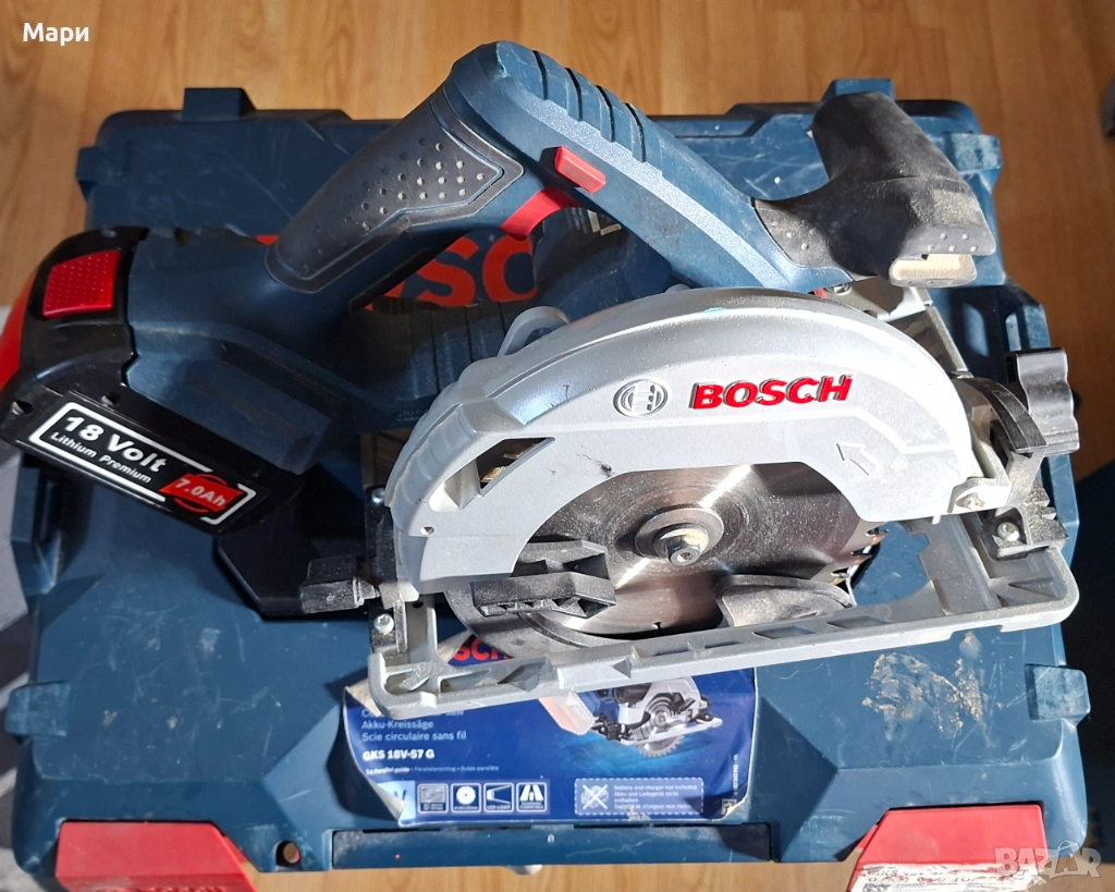 Bosch GKS 18v 57G ръчен циркуляр, снимка 1