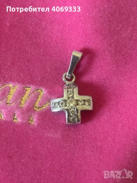 Златна висулка от бяло злато  2.10гр 14к, снимка 1