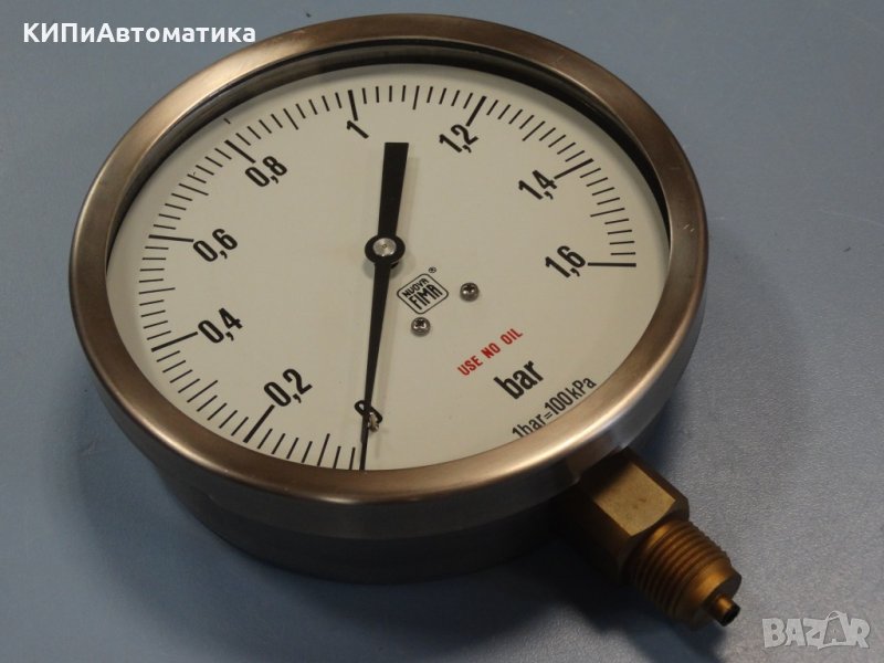 Манометър Nuova Fima O2 Ф 160, 1.6 bar, снимка 1