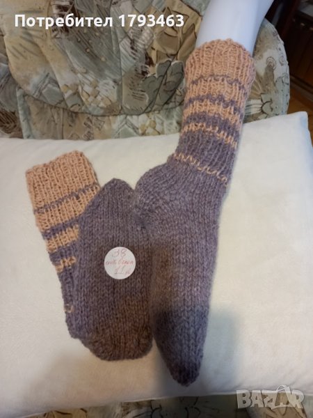 Ръчно плетени дамски чорапи от вълна размер 38, снимка 1