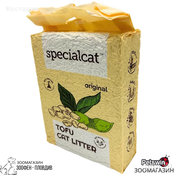 Натурална Соева Котешка Тоалетна/Постелка - 2.5кг - аромат Натурален - Special Cat Tofu Cat Litter, снимка 1