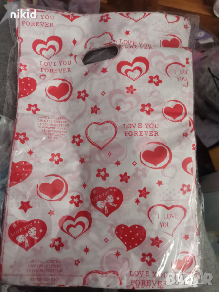 love you сърца Свети Валентин подаръчни торбички за лакомства подарък, снимка 1