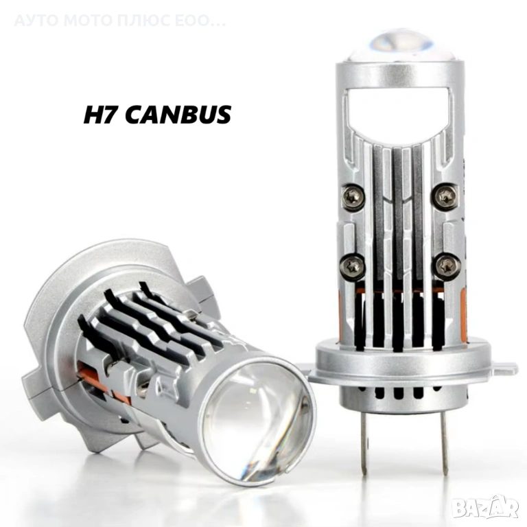 LED диодни крушки за фарове с Лупа - H7 CANBUS, 12V, 40W, 12 400LM, снимка 1