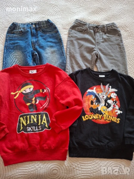 Дънки и ватирани блузи MANGO , Infinity kids 122/128, снимка 1