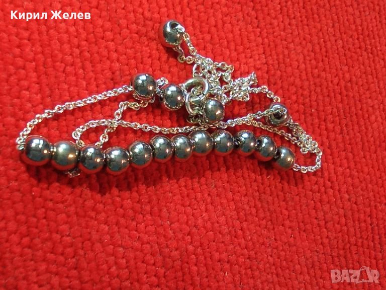 НЕЖНА СРЕБЪРНА ВЕРИЖКА КОЛИЕ СРЕБРО 925 с ТОПЧЕТА ОТ ПОСРЕБРЕНА БЛАГОРОДНА СТОМАНА ФЕШЪН БИЖУ 44281, снимка 1