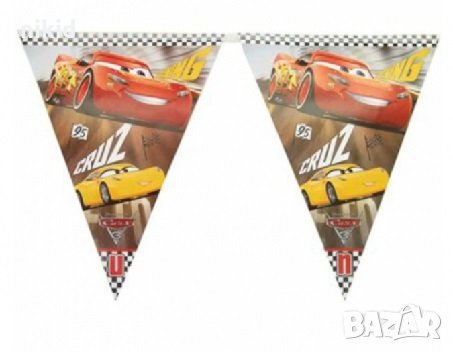 маккуин макуин mcqueen cars 10 бр Парти Гирлянд Знаменца Флаг Банер, снимка 1