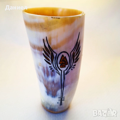 Чаша от естествен рог, викингска чаша,  античен рог за пиене , снимка 5 - Български сувенири - 47234430