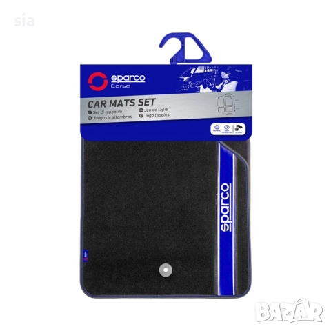 Стелик за кола, Универсален модел със син кант Sparco, 4бр в к-т