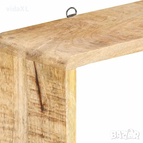 vidaXL Кубични рафтове за стена, 3 части, мангово дърво масив, снимка 2 - Етажерки - 56146553