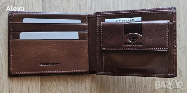 Мъжки кожен портфейл Pierre Cardin кафяв НОВ, снимка 2 - Портфейли, портмонета - 53735382