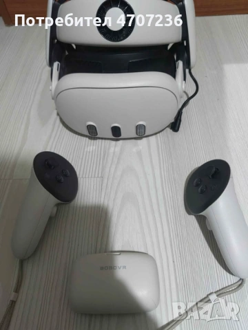 Quest 3 128 GB +Bobovr s3Pro head strap+kiwi facial interface+ кабел CкъмC 5метра още е в гаранция!, снимка 2 - Други игри и конзоли - 53077119