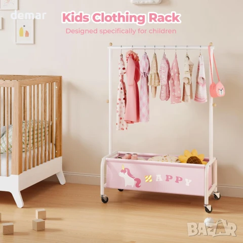 Закачалка за дрехи за бебе GRANNY SAYS с колелца, розова, снимка 7 - Други - 51213309