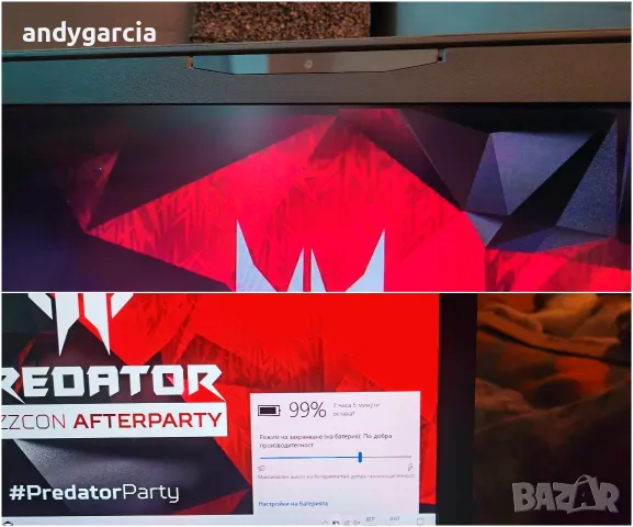 Acer Predator 17X/Core i7-7820HK/NVIDIA GeForce GTX 1080 8GB/16GB RAM/256GB SSD+1TB/17.3 UltraHD 4K, снимка 10 - Лаптопи за игри - 56084605
