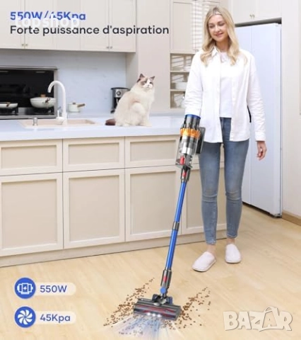 Чисто нова MIBODE Безжична прахосмукачка 550W/45kPa/65 минути Безжична прахосмукачка със смарт екран, снимка 2 - Прахосмукачки - 52694664