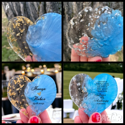Магнит от епоксидна смола за сватба, кръщене, повод , снимка 4 - Други - 52410486