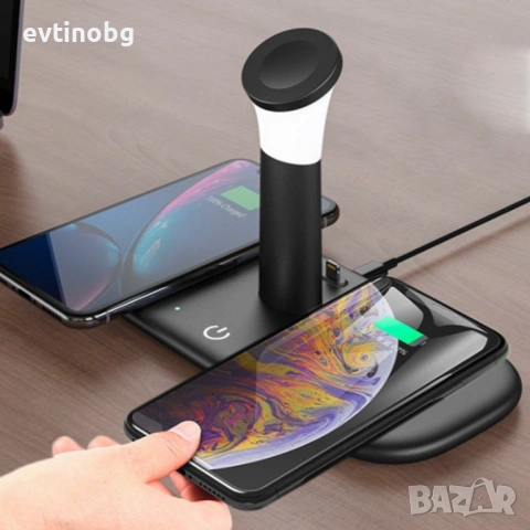 Безжично зарядно за мобилни устройства 3 в 1 + лампа, снимка 6 - Безжични зарядни - 53822097