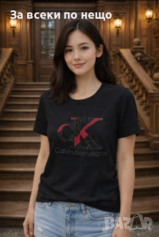 Calvin Klein Дамска Тениска👚Дамска Блуза С Къс Ръкав - Различни Цветове Код Bal Style21, снимка 2 - Тениски - 53658032