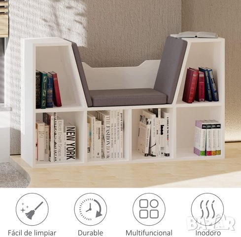 Стелаж със седалка / Етажерка за книги / Детска пейка YJ1201401E, снимка 9 - Шкафове - 41040645