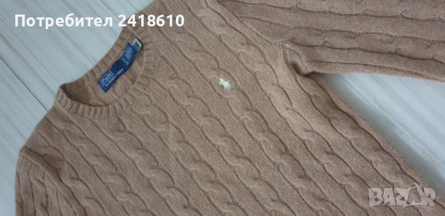 POLO Ralph Lauren Cable Wool / Cashmere Knit Womens Size S  ОРИГИНАЛ! Дамски Пуловер , снимка 10 - Блузи с дълъг ръкав и пуловери - 52352586