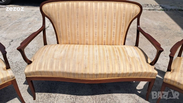 Ретро канапе и две кресла махагон, снимка 4 - Дивани и мека мебел - 53792083