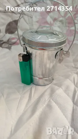 Малка метална кофа за боклук декорация 