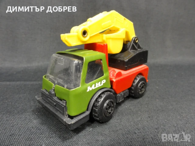 СТАРА РЕТРО СОЦ НРБ МЕТАЛНА ИГРАЧКА КАМИОН БАГЕР МИР РАЗГРАД