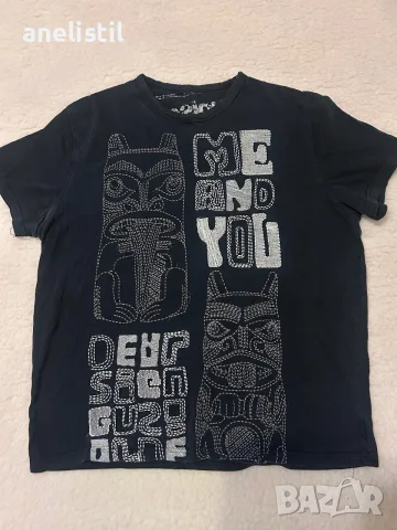 Мъжка тениска Desigual с бродерия – размер L, уникален дизайн
