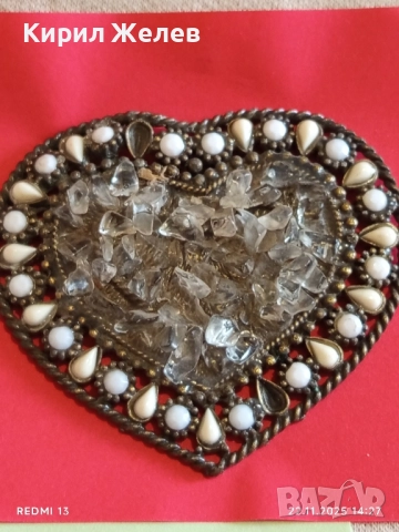 БИЖУ в ФОРМАТА на СЪРЦЕ с ИНКРУСТИРАНИ КРИСТАЛИ и ПЕРЛИ ОРНАМЕНТИРАНО 49884, снимка 7 - Колиета, медальони, синджири - 52502591