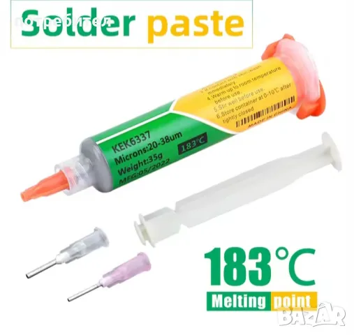 Паста за запояване, флюс SMD, 183 градуса, Sn63/Pb37