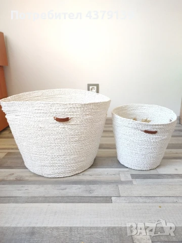 RivieraM Maison Monogram 2 кошници от рафия, снимка 2 - Други стоки за дома - 51181074