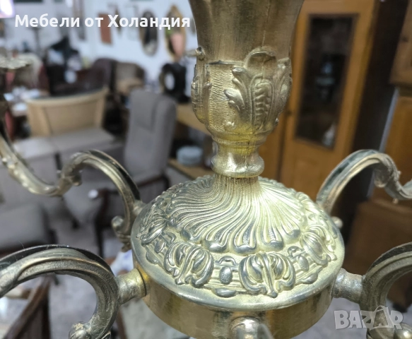 масивен бронзов полилей 6-ца, снимка 4 - Полилеи - 52390709