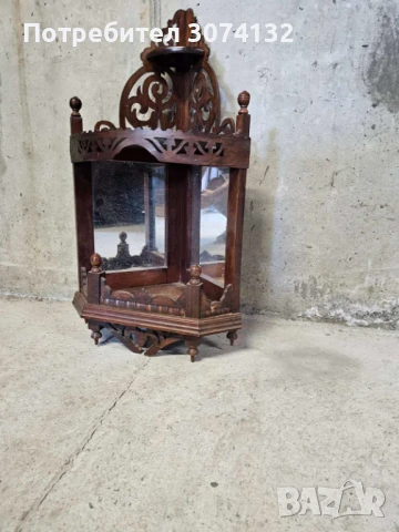 Етажерка за ъгъл с дърворезба, снимка 2 - Етажерки - 51384507