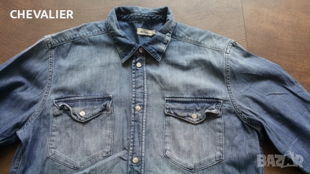 H & M BOYFREND Shirt Размер M мъжка дънкова риза 20-56, снимка 3 - Ризи - 42593503