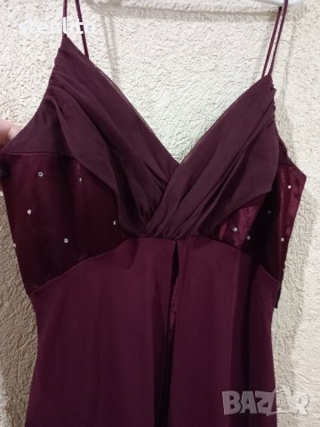 Дълга Бална рокля цвят бордо размер S, снимка 5 - Рокли - 44344056