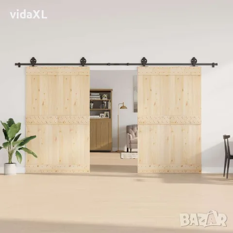 vidaXL Комплект механизъм за плъзгаща врата, 400 см, стомана, черен, снимка 3 - Железария - 56146970