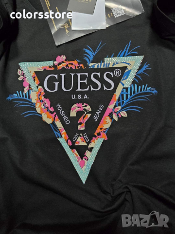 Дамска Черна тениска Guess кодVL227H, снимка 2 - Тениски - 44610755