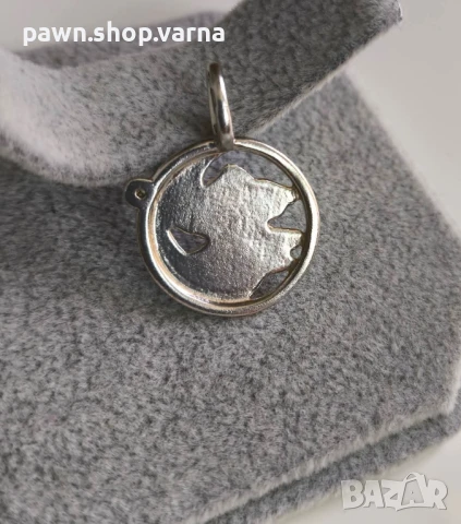 Сребърна висулка „Риби“ с фианит – 925 проба, снимка 4 - Колиета, медальони, синджири - 50895971