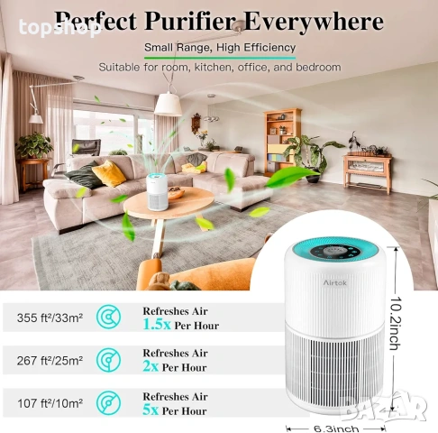 Пречиствател за въздух AIRTOK с H13 HEPA филтър и ароматерапия , снимка 7 - Овлажнители и пречистватели за въздух - 53840092