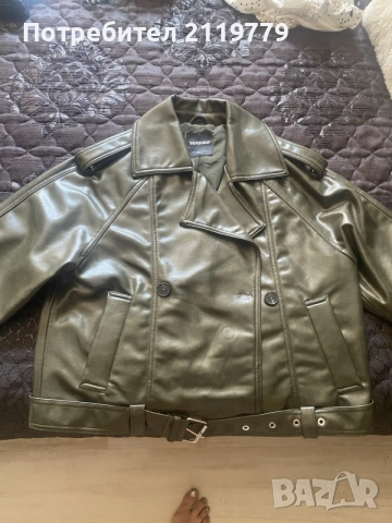 Дамско кожено яке Bershka, снимка 3 - Якета - 56042841