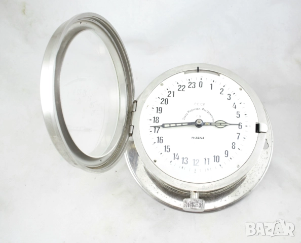 510 Kорабен 24 часов часовник от съветска подводница. Произведен в СССР през 50 те., снимка 9 - Антикварни и старинни предмети - 31794891