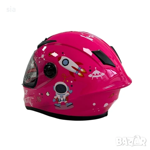 Детска каска за Скутер, Тротинетка, мотопед, мотор, АТВ, Велосипед, 4 цвята, шлем със слюда, снимка 10 - Аксесоари и консумативи - 47544870