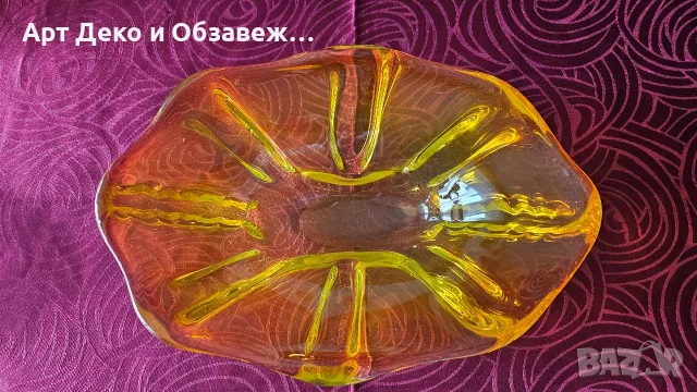 Масивна фруктиера от художествено стъкло, снимка 3 - Декорация за дома - 55974545