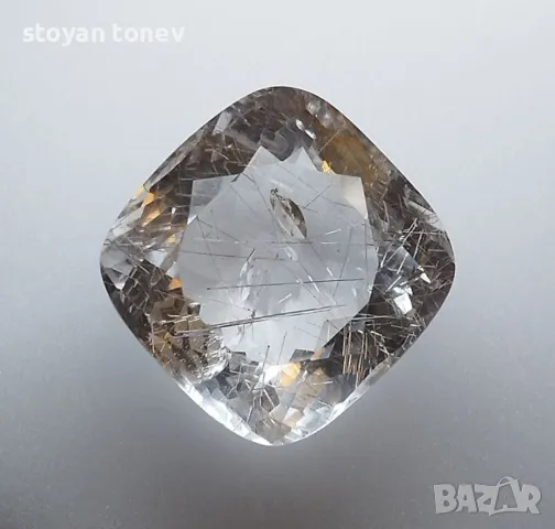 Огромен рядък рутилов кварц със златни игли - 43.41кт.! Нов!, снимка 7 - Други - 50062580