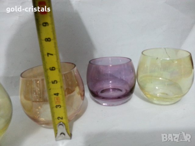 Цветни стъклени чашки за ракия, снимка 4 - Антикварни и старинни предмети - 31881776
